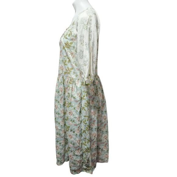 Gudrun sjodren boho midi dress floral lagenlook cottage pockets cotton small - Picture 3 of 11